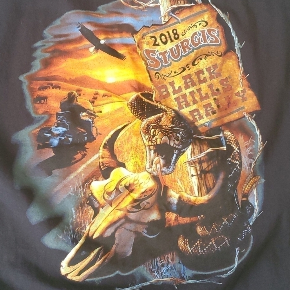 2018 Sturgis Black Hills Rally Tshirt Sz Lrg - Picture 2 of 5